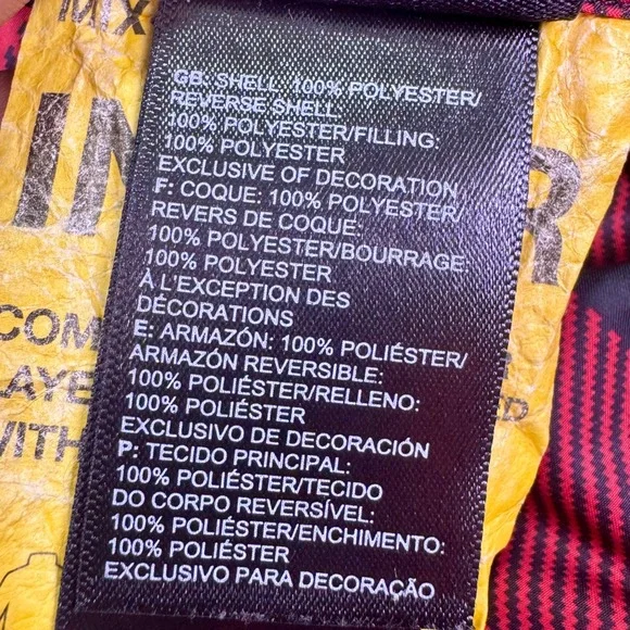 The North‎ Face Boys Reversible Sherpa Fleece Puffer Jacket Size L 14/16 Plaid - Picture 6 of 11